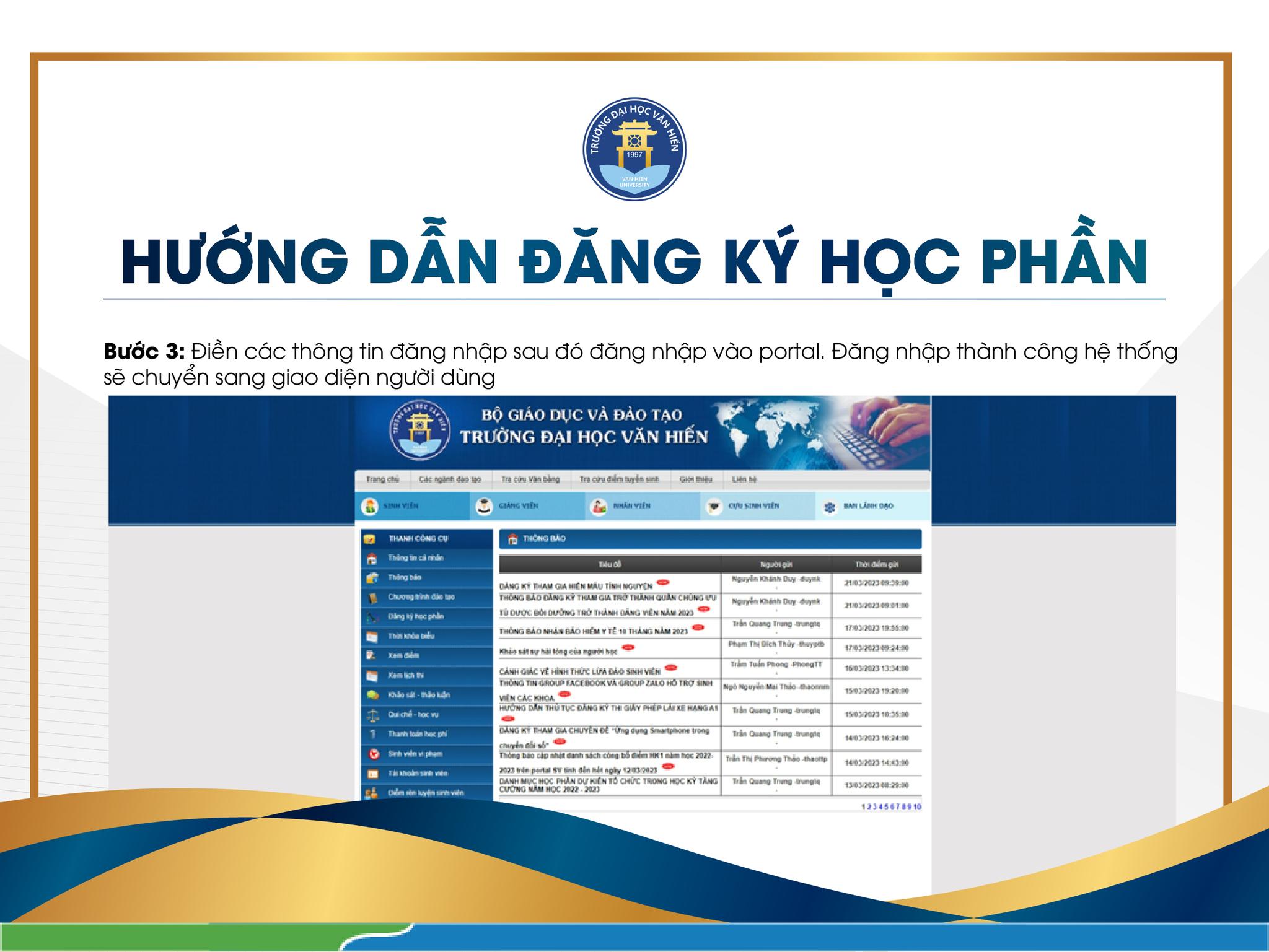 HƯỚNG DẪN ĐĂNG KÝ HỌC PHẦN